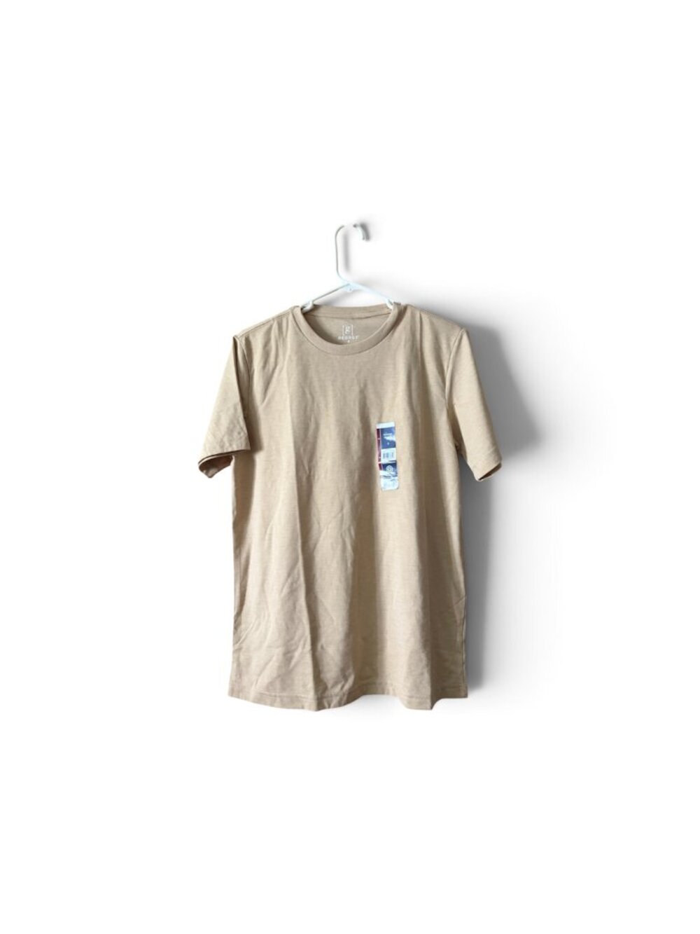 Men's Shoet-Sleeve Crew Neck, George, S, Sesame Seed, NWT